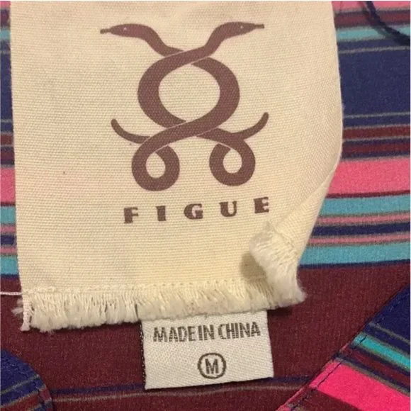 Figue Elena Long-Sleeve Multi-Striped Dress Size M NWOT - Picture 9 of 12